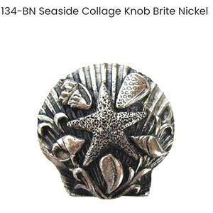 Notting Hill Seaside Collage Shells Drawer Knob NHK-134 Brite Nickel 1 5/16” d